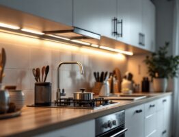 Oświetlenie kuchni w bloku: LED pod szafkami i lampa nad wyspą – poradnik