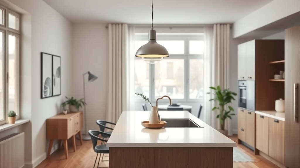 Lampa wisząca nad wyspą kuchenną